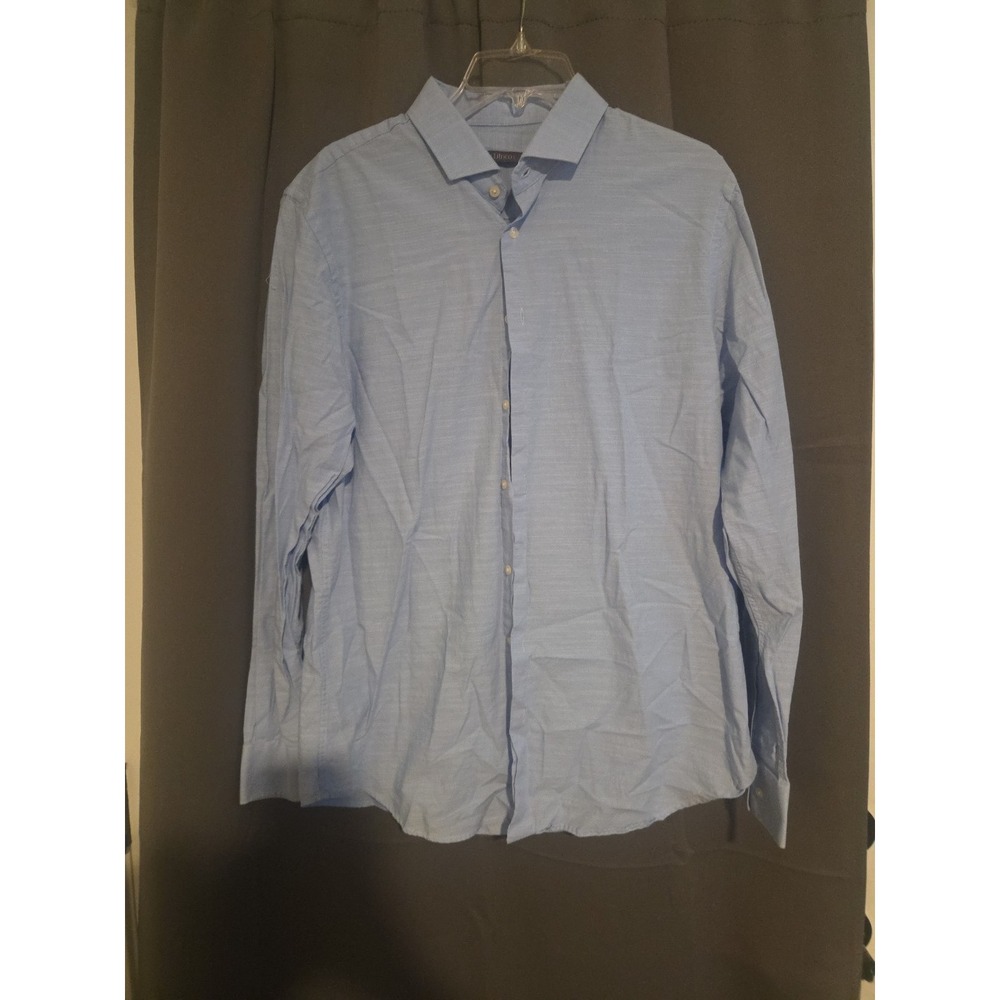 Angelo Litrico Light Blue Pinstripe Dress Shirt, Men's Large‎ 41/42 Button Down